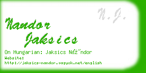 nandor jaksics business card